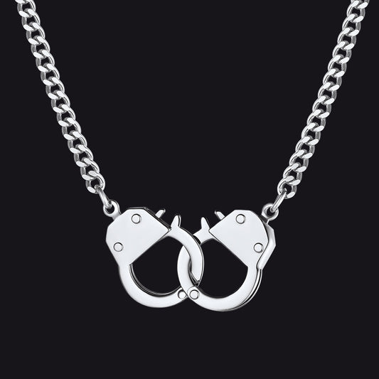 Punk Handcuff Necklace for , Partners in Crime Cuban Link Chain