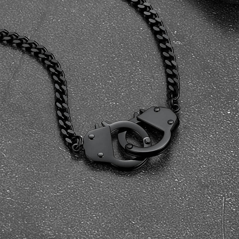 Punk Handcuff Necklace for , Partners in Crime Cuban Link Chain