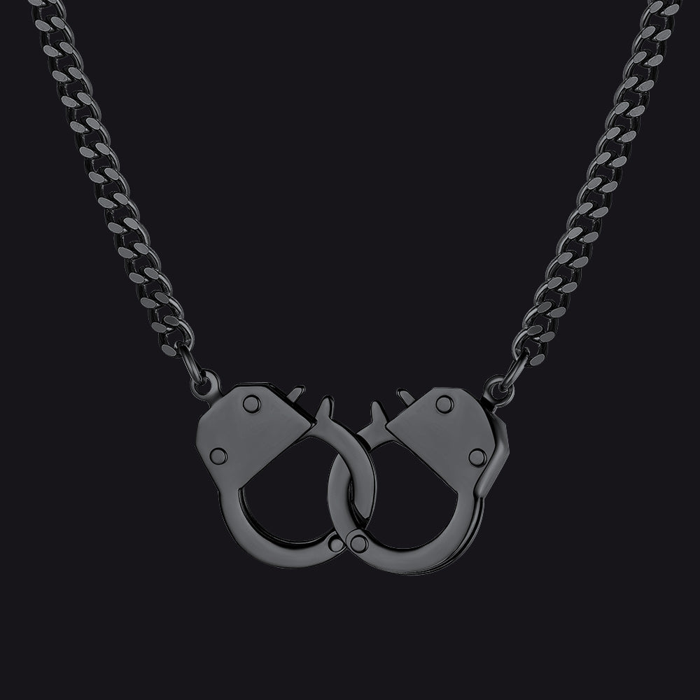 Punk Handcuff Necklace for , Partners in Crime Cuban Link Chain