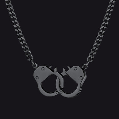 Punk Handcuff Necklace for , Partners in Crime Cuban Link Chain