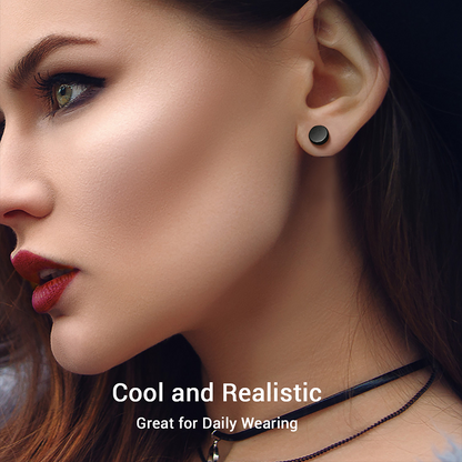 Punk Round Fake Plug Stud Earrings Set – 3 Pairs | 6mm & 8mm