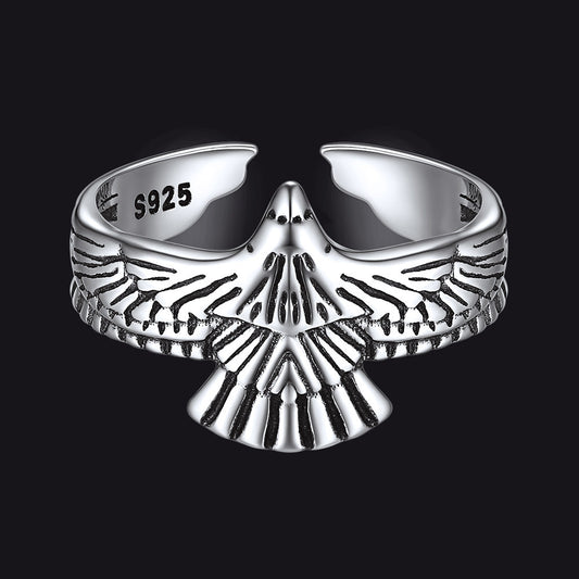 Faithheart Punk Hawk Open Adjustable Ring for