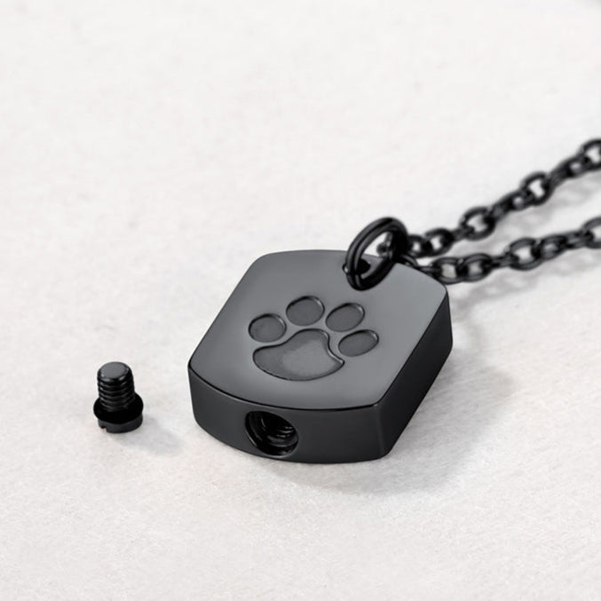 Custom Cremation Pet Feet Urn Dog Tag Necklace for Ashes