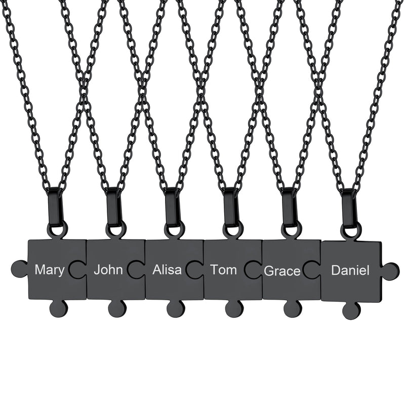 Custom Puzzle Piece Matching Pendant Necklaces Set for Family Best Friends