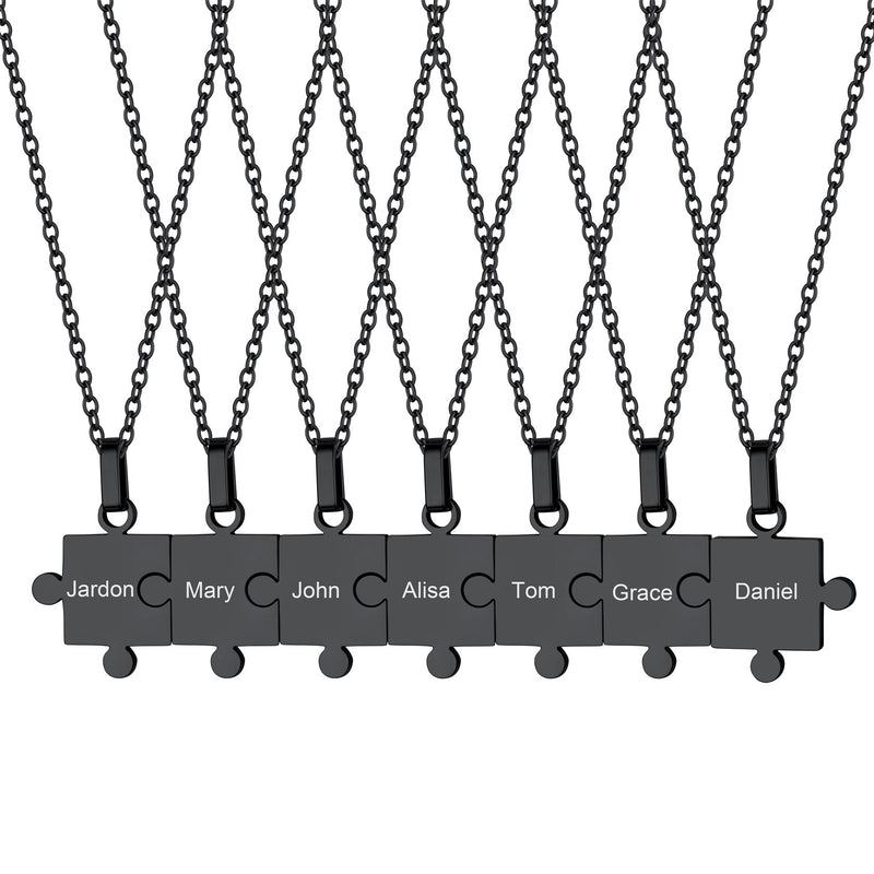 Custom Puzzle Piece Matching Pendant Necklaces Set for Family Best Friends