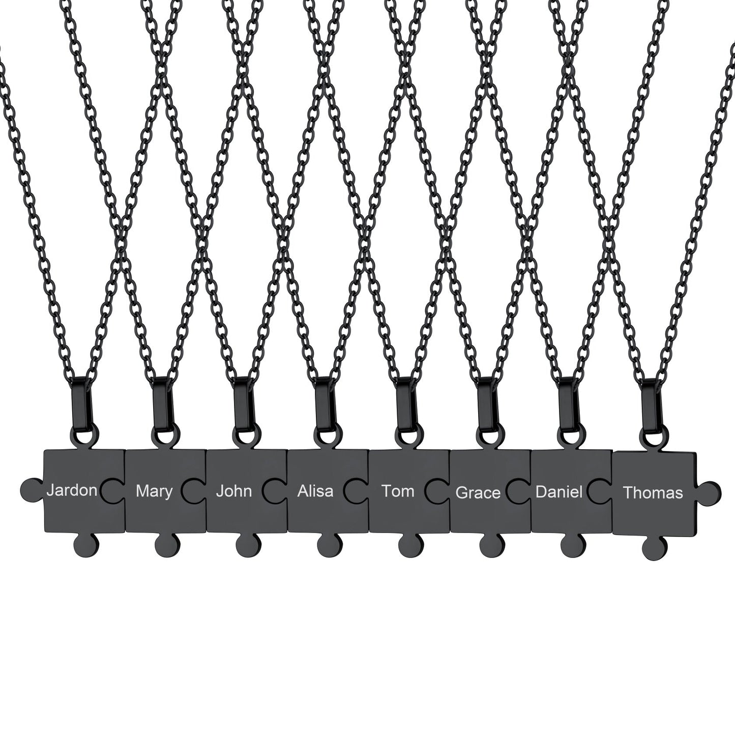 Custom Puzzle Piece Matching Pendant Necklaces Set for Family Best Friends