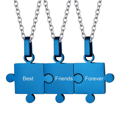 Custom Puzzle Piece Matching Pendant Necklaces Set for Family Best Friends