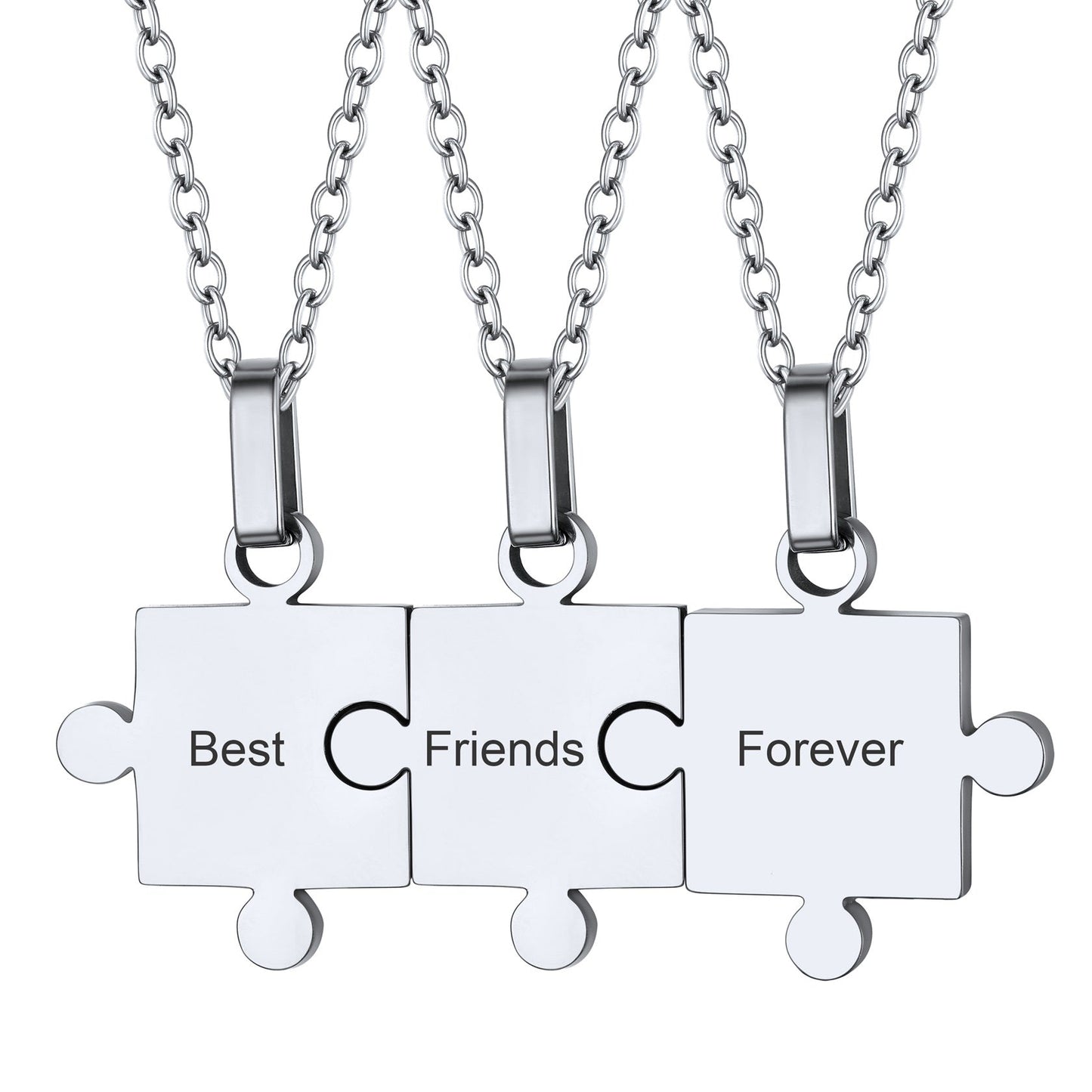 Custom Puzzle Piece Matching Pendant Necklaces Set for Family Best Friends