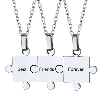 Custom Puzzle Piece Matching Pendant Necklaces Set for Family Best Friends