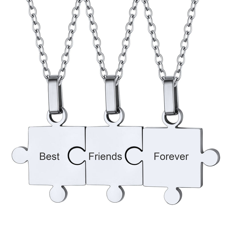Custom Puzzle Piece Matching Pendant Necklaces Set for Family Best Friends