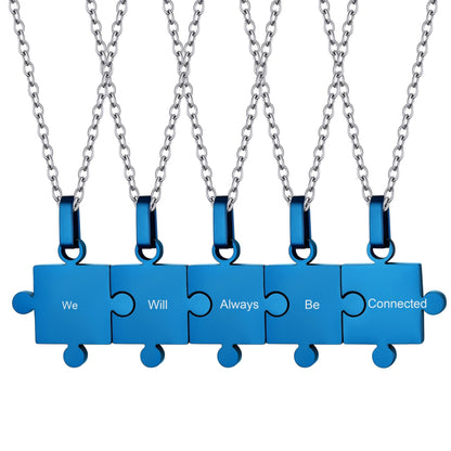 Custom Puzzle Piece Matching Pendant Necklaces Set for Family Best Friends