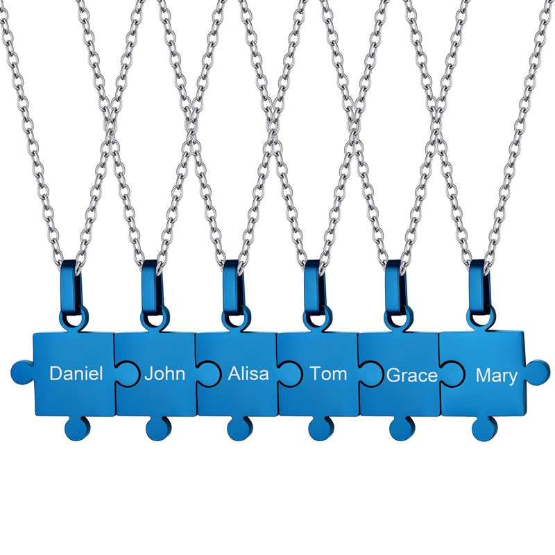 Custom Puzzle Piece Matching Pendant Necklaces Set for Family Best Friends