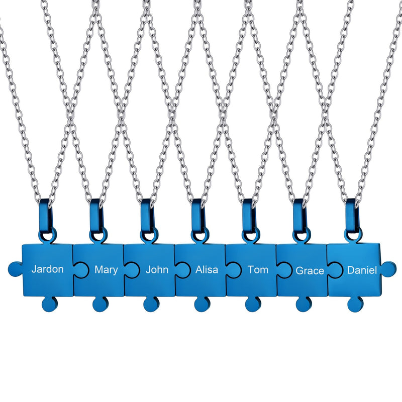 Custom Puzzle Piece Matching Pendant Necklaces Set for Family Best Friends
