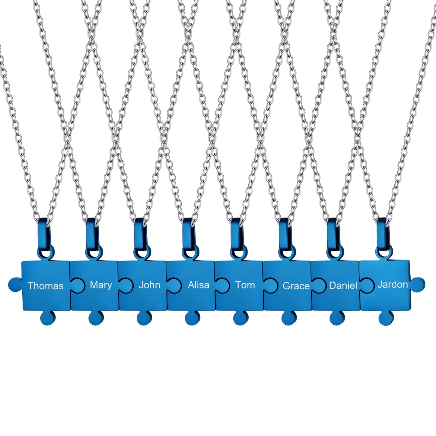 Custom Puzzle Piece Matching Pendant Necklaces Set for Family Best Friends