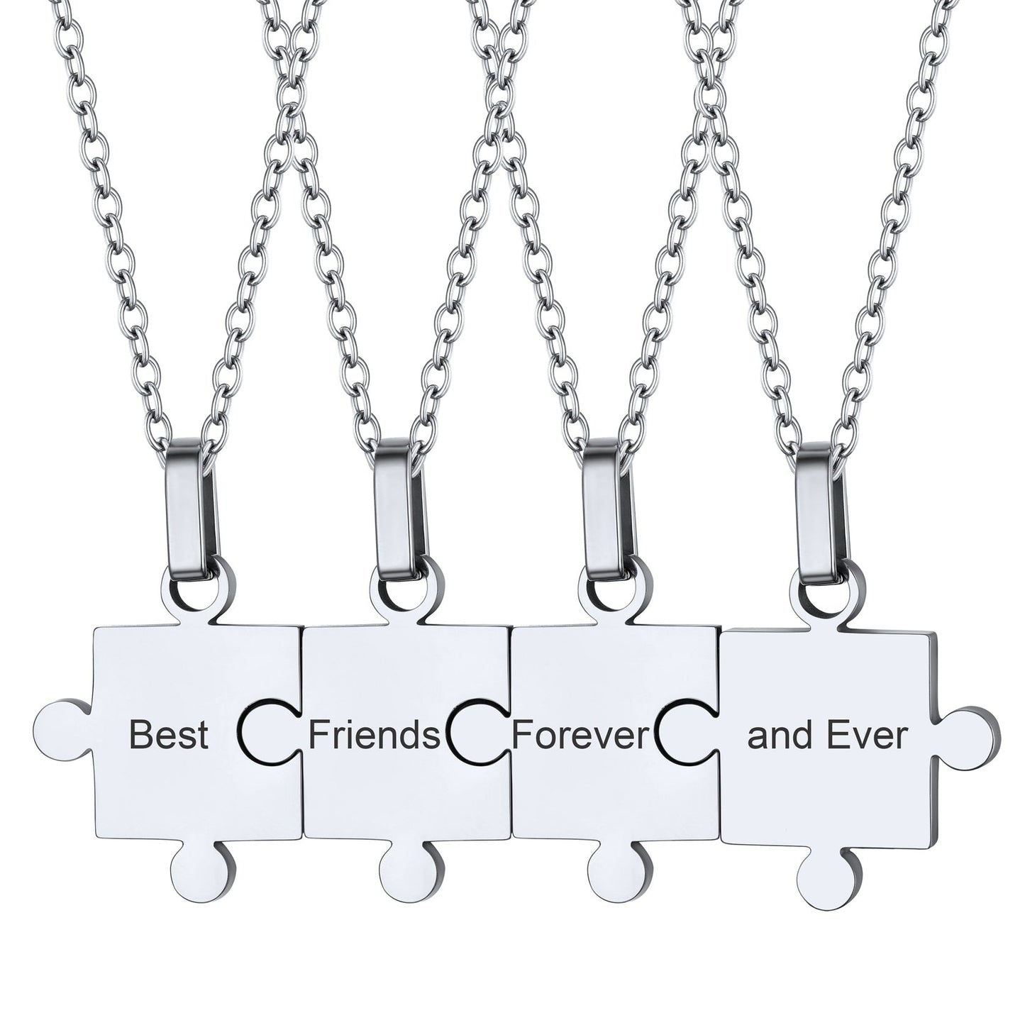 Custom Puzzle Piece Matching Pendant Necklaces Set for Family Best Friends