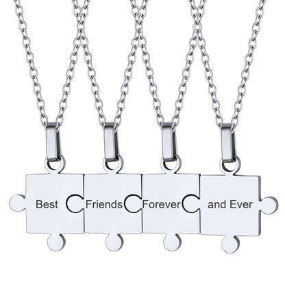 Custom Puzzle Piece Matching Pendant Necklaces Set for Family Best Friends