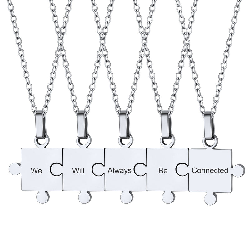 Custom Puzzle Piece Matching Pendant Necklaces Set for Family Best Friends