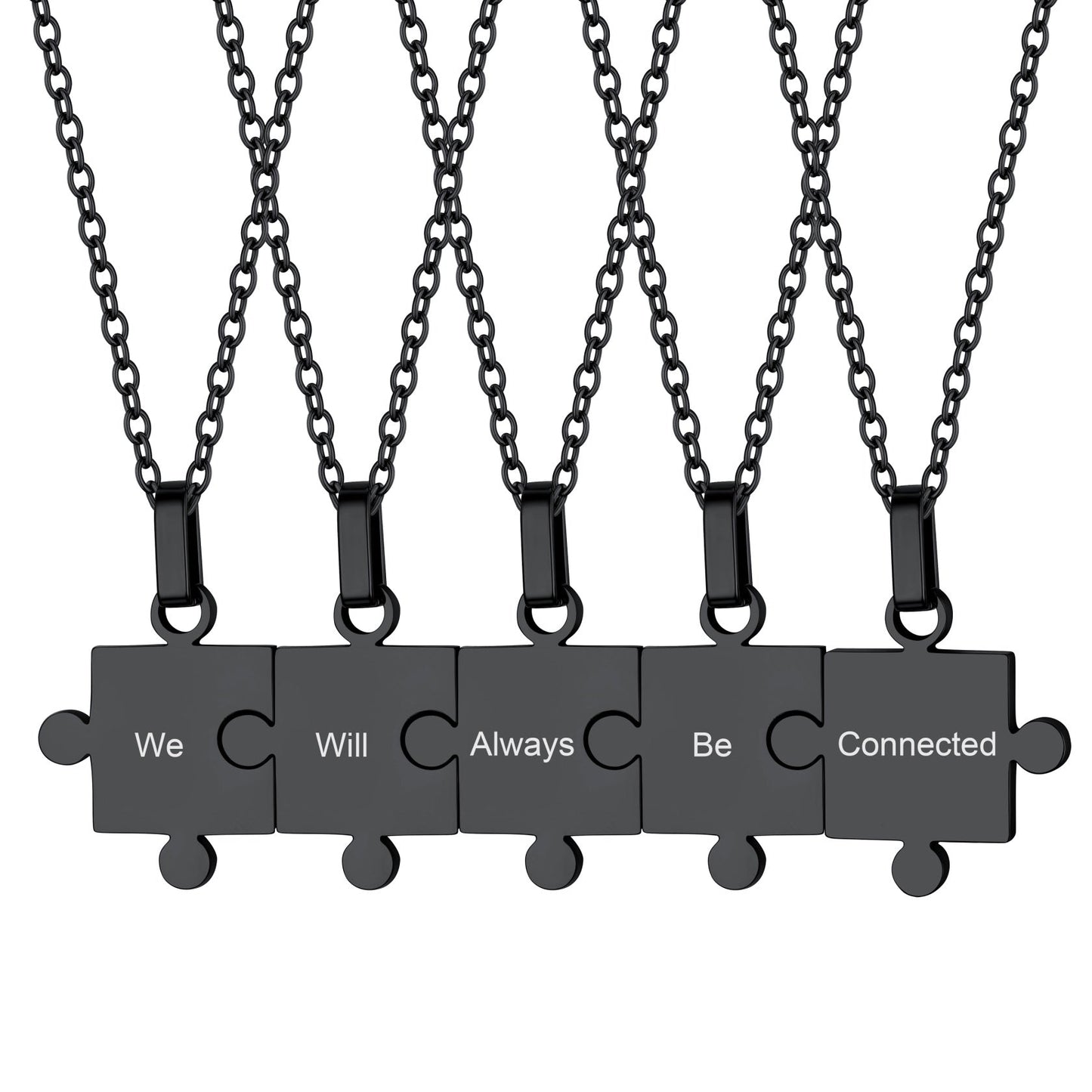 Custom Puzzle Piece Matching Pendant Necklaces Set for Family Best Friends