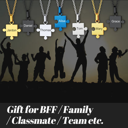 Custom Puzzle Piece Matching Pendant Necklaces Set for Family Best Friends
