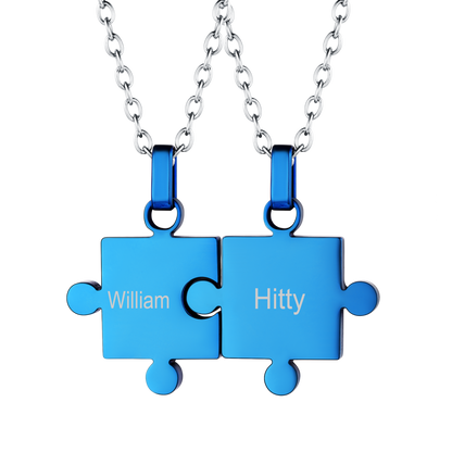 Custom Puzzle Piece Matching Pendant Necklaces Set for Family Best Friends