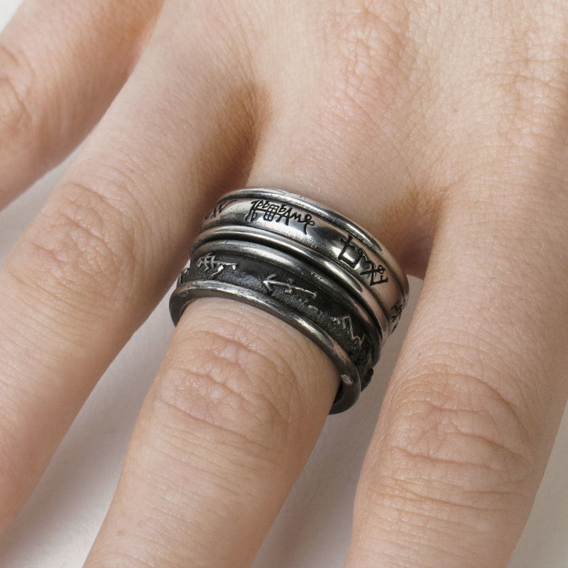 Demon Black & Angel White Ring - Alchemy Gothic Stackable Matching Ringbands