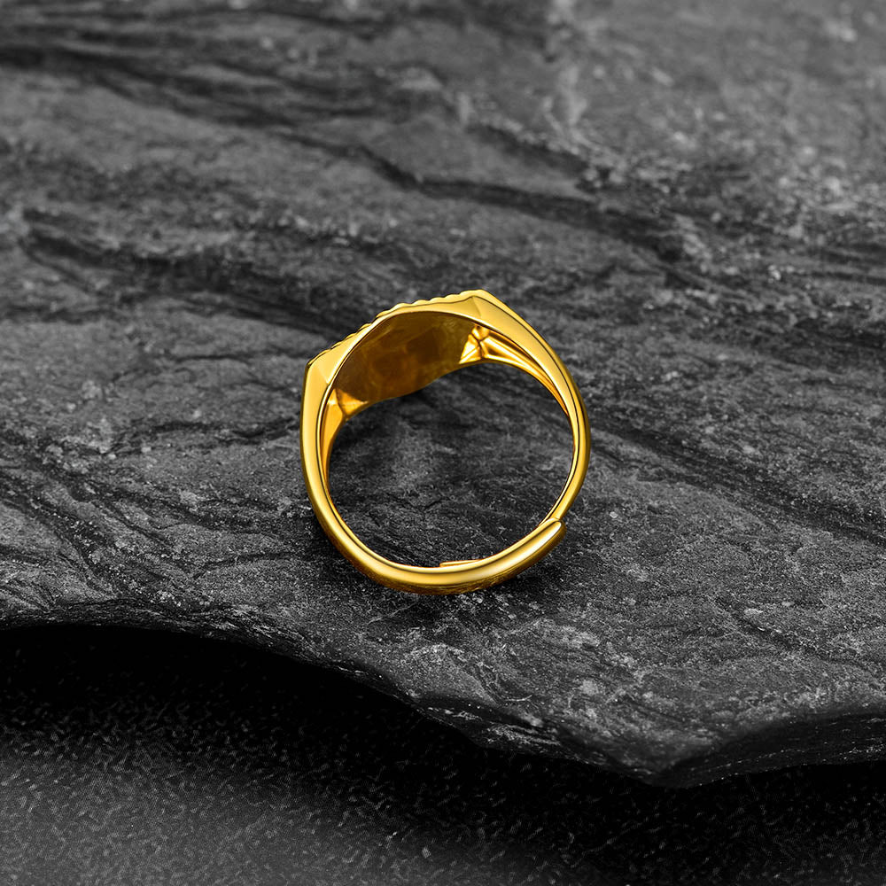 Faithheart Initial Signet Ring for Wedding Band