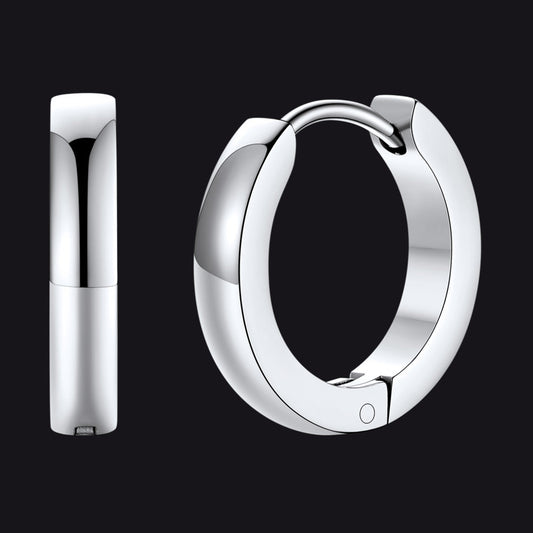 Classic Stainless Steel Huggie Hoop Earrings for