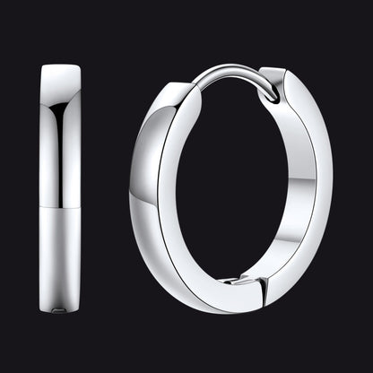 Classic Stainless Steel Huggie Hoop Earrings for