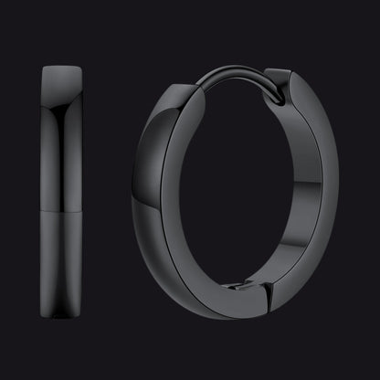 Classic Stainless Steel Huggie Hoop Earrings for