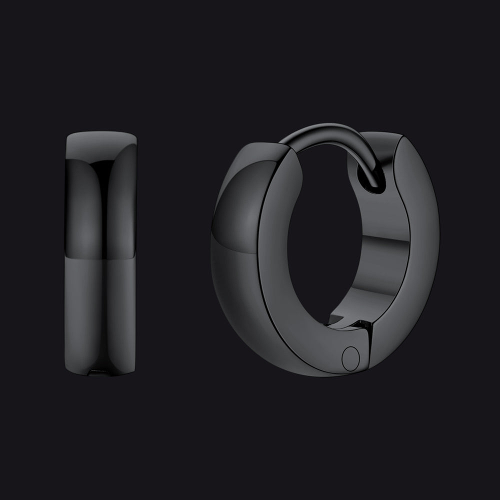 Classic Stainless Steel Huggie Hoop Earrings for