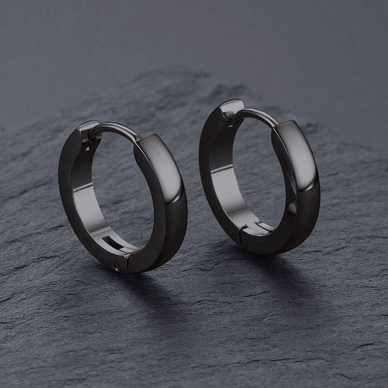 Classic Stainless Steel Huggie Hoop Earrings for