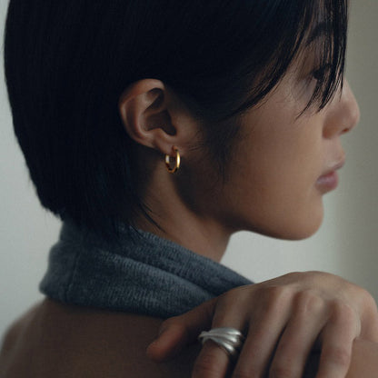 Classic Stainless Steel Huggie Hoop Earrings for
