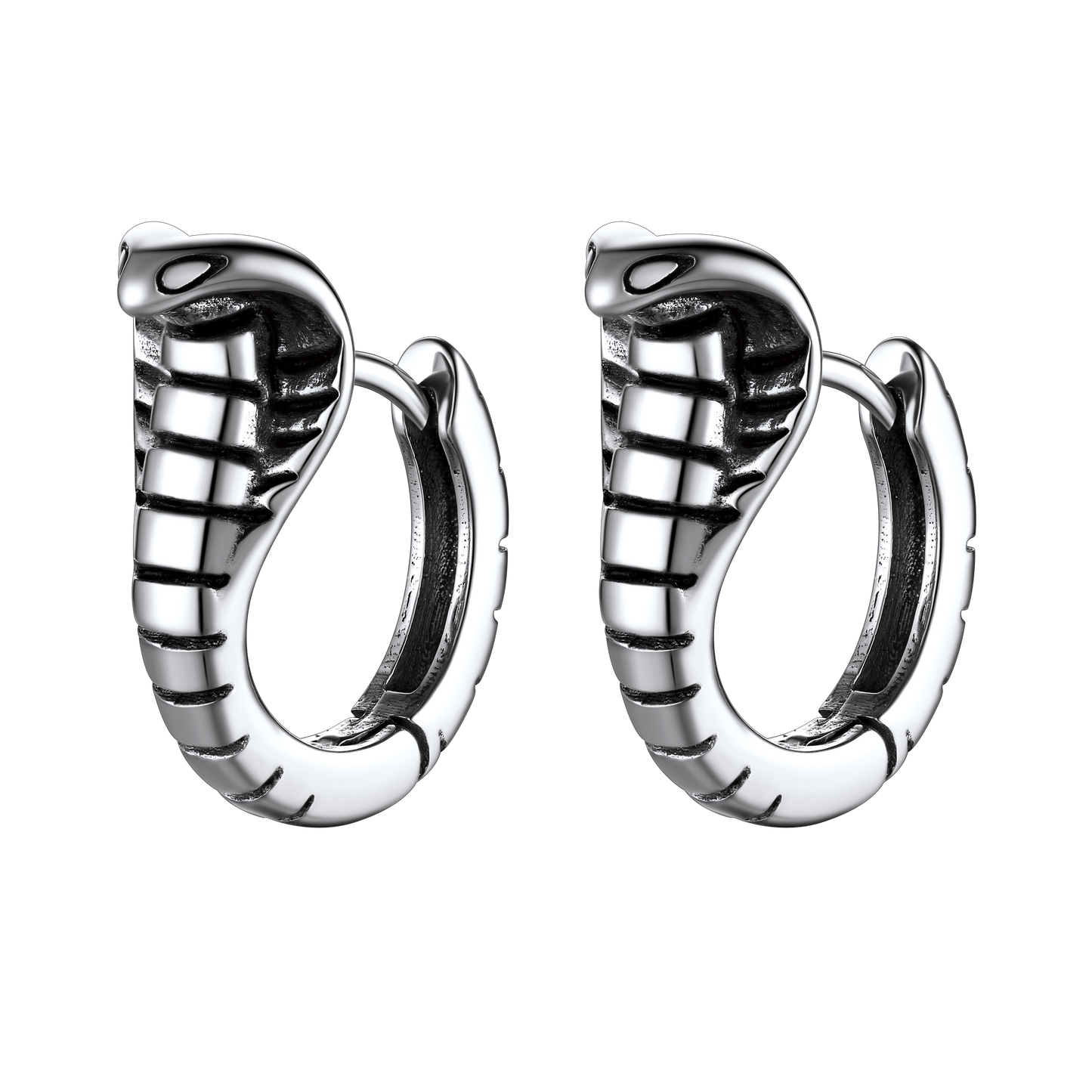 Gothic Punk Snake Hoop Earrings for