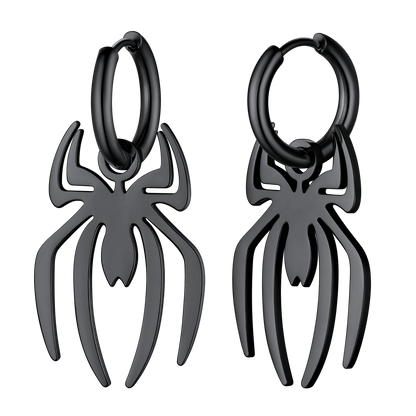 Halloween Spider Drop Hoop Earrings for