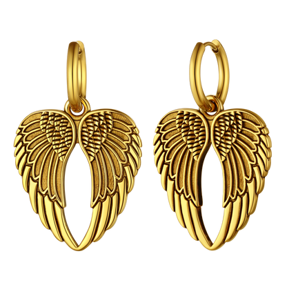 Flash Punk Angel Wing Hoop Dangle Earrings for