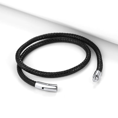 Handcrafte Clasp Braided Double Row Leather Bracelet for
