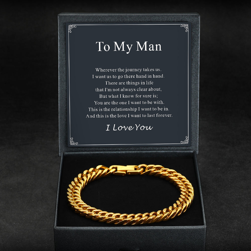 Cuban Chain Bracelet Gift for /dad/son, 8/12/17mm Width