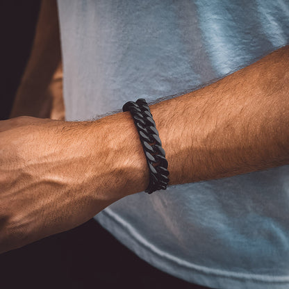 Cuban Chain Bracelet Gift for /dad/son, 8/12/17mm Width