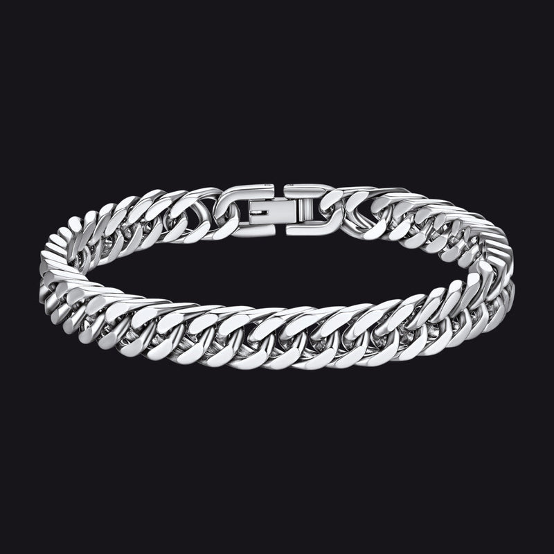 Miami Cuban Link Chain Bracelet for in Stainless Steel