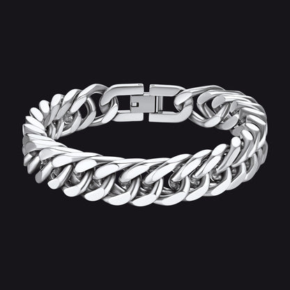 Cuban Chain Bracelet Gift for /dad/son, 8/12/17mm Width