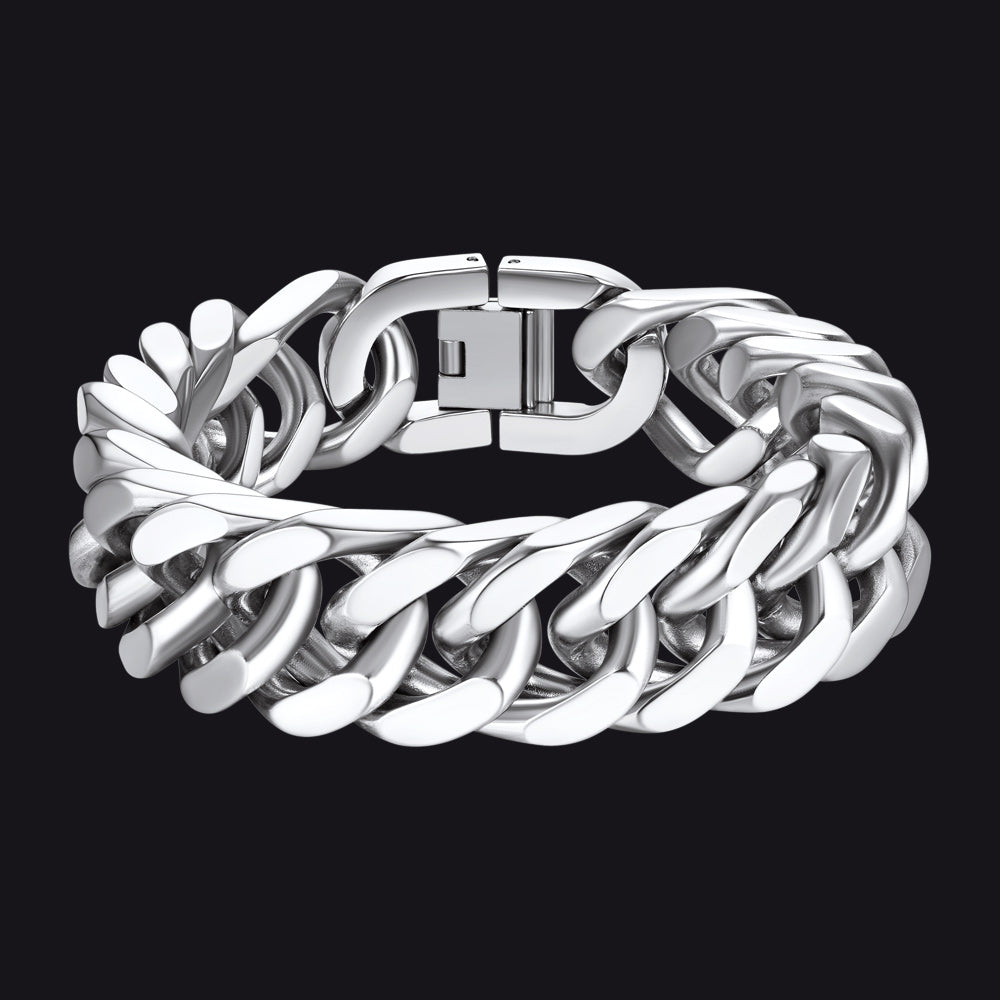 Cuban Chain Bracelet Gift for /dad/son, 8/12/17mm Width
