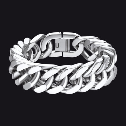 Cuban Chain Bracelet Gift for /dad/son, 8/12/17mm Width