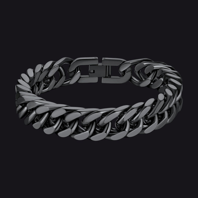 Cuban Chain Bracelet Gift for /dad/son, 8/12/17mm Width