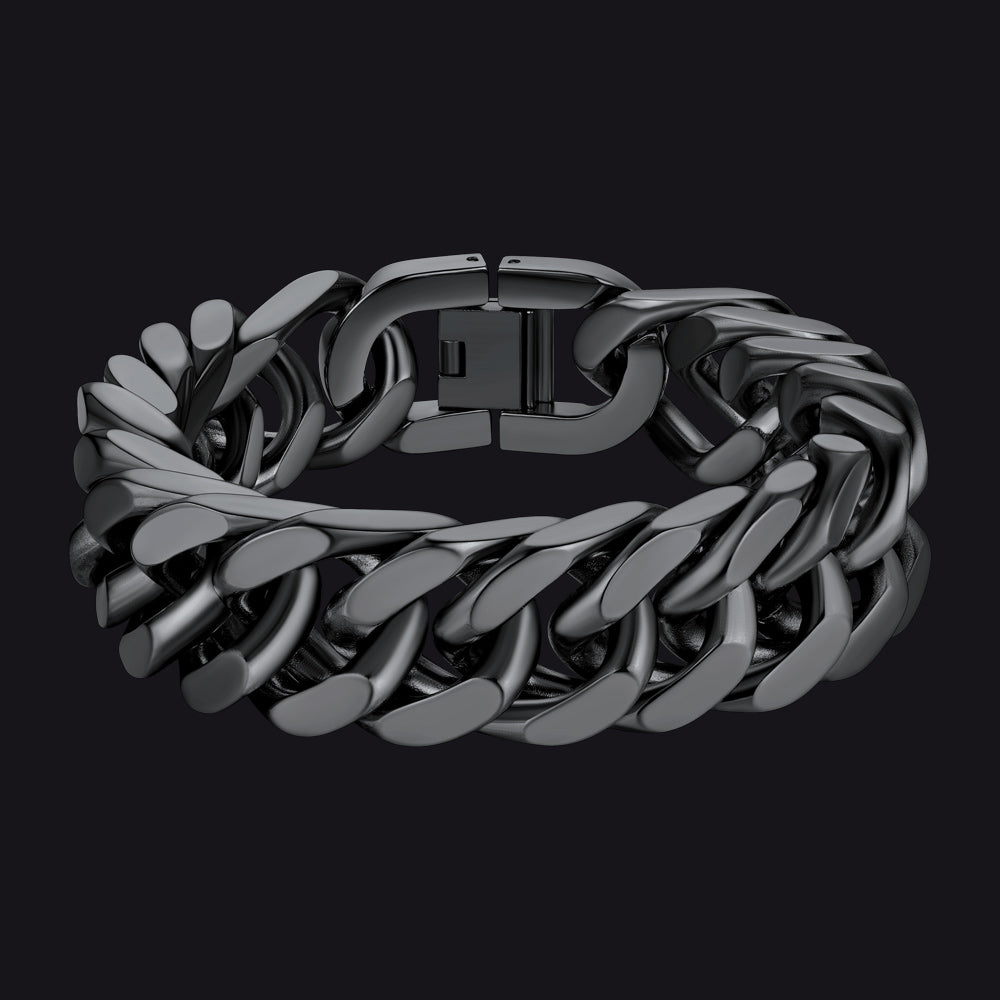 Cuban Chain Bracelet Gift for /dad/son, 8/12/17mm Width