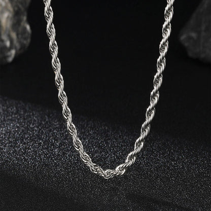 3mm Twisted Rope Chain & 6mm Miami Cuban Chain Set for