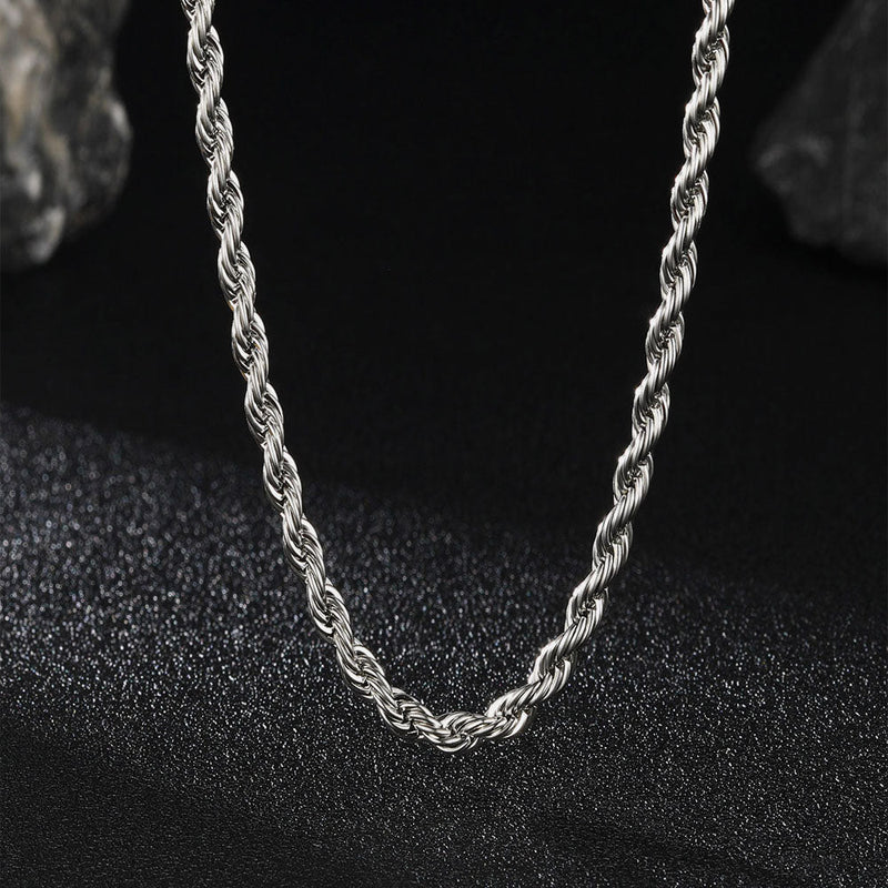 3mm Twisted Rope Chain & 6mm Miami Cuban Chain Set for