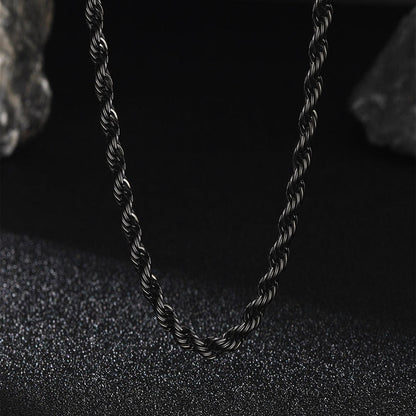 3mm Twisted Rope Chain & 6mm Miami Cuban Chain Set for