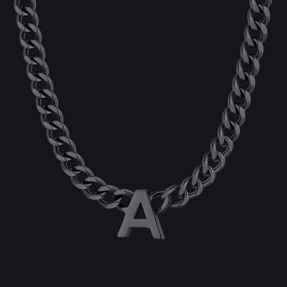 7mm Custom Initial Letter Cuban Link Chain Necklace for