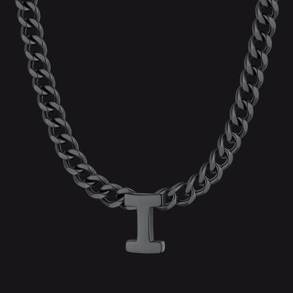 7mm Custom Initial Letter Cuban Link Chain Necklace for
