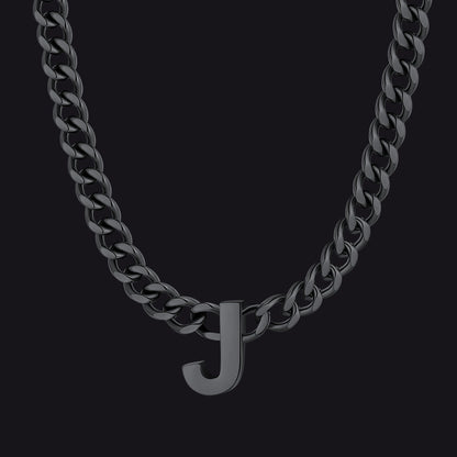 7mm Custom Initial Letter Cuban Link Chain Necklace for